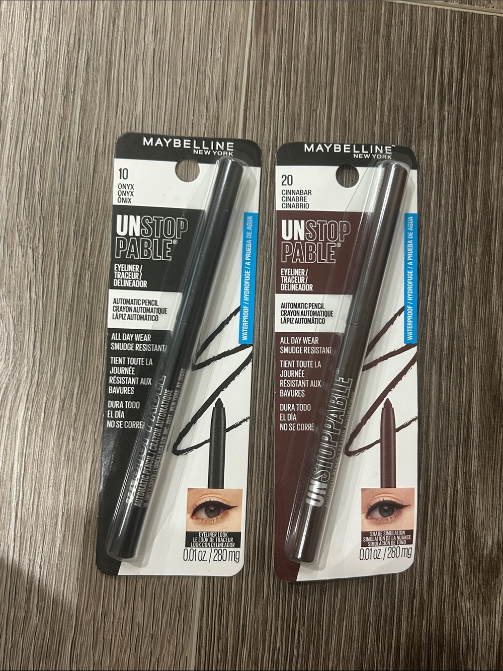 2X Maybelline Unstoppable Eyeliner Pencil Duo - Onyx & Cinnabar 🌸 FIRM PEICE 🌸